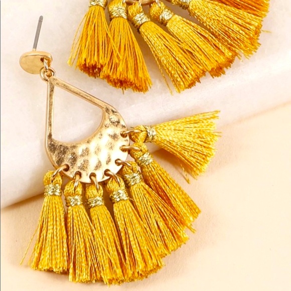 Tassel Earrings- Mustard - Picture 1 of 1